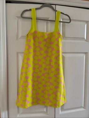 Zara Neon Yellow & Pink Floral Shift Dress